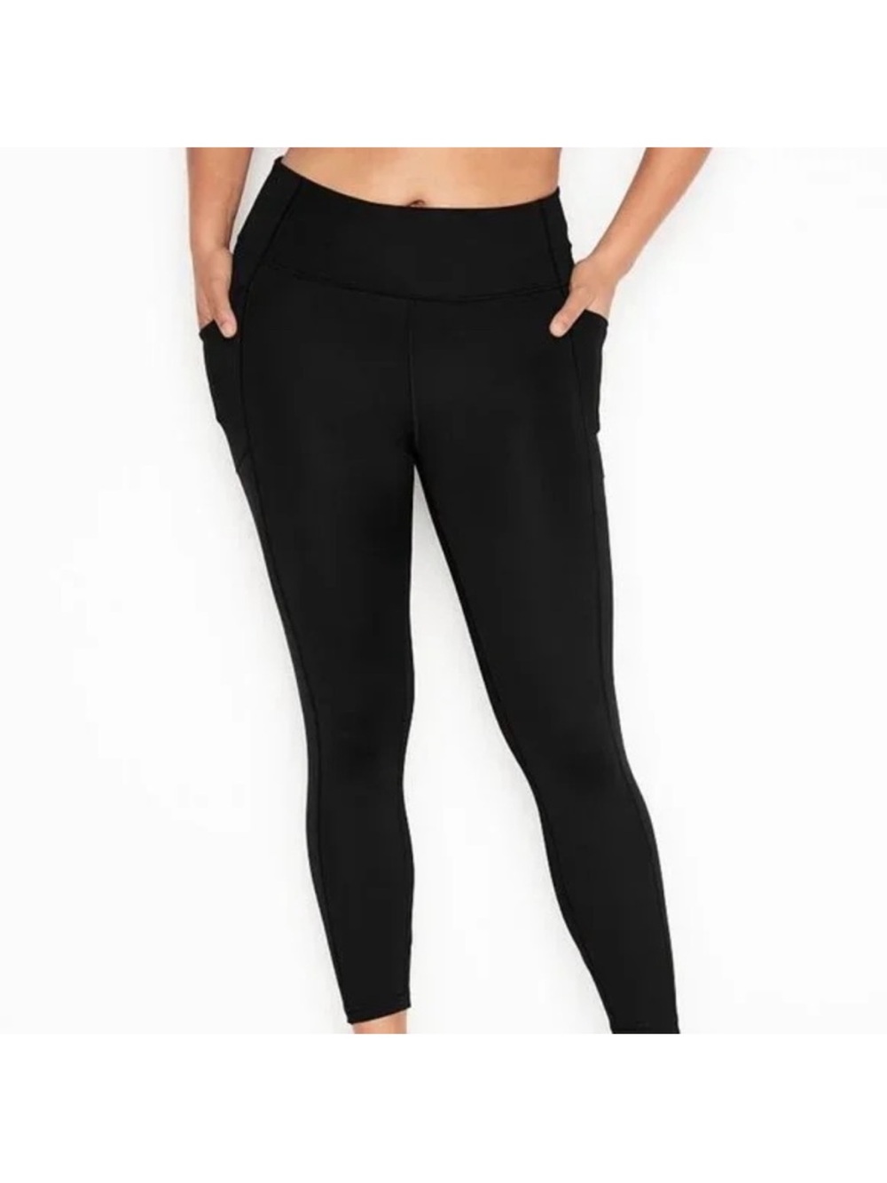 Victoria’s Secret Black On Point Flow 7/8 Length Essential Pocket Leggings